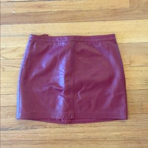 Oxblood Vintage Leather Mini Skirt